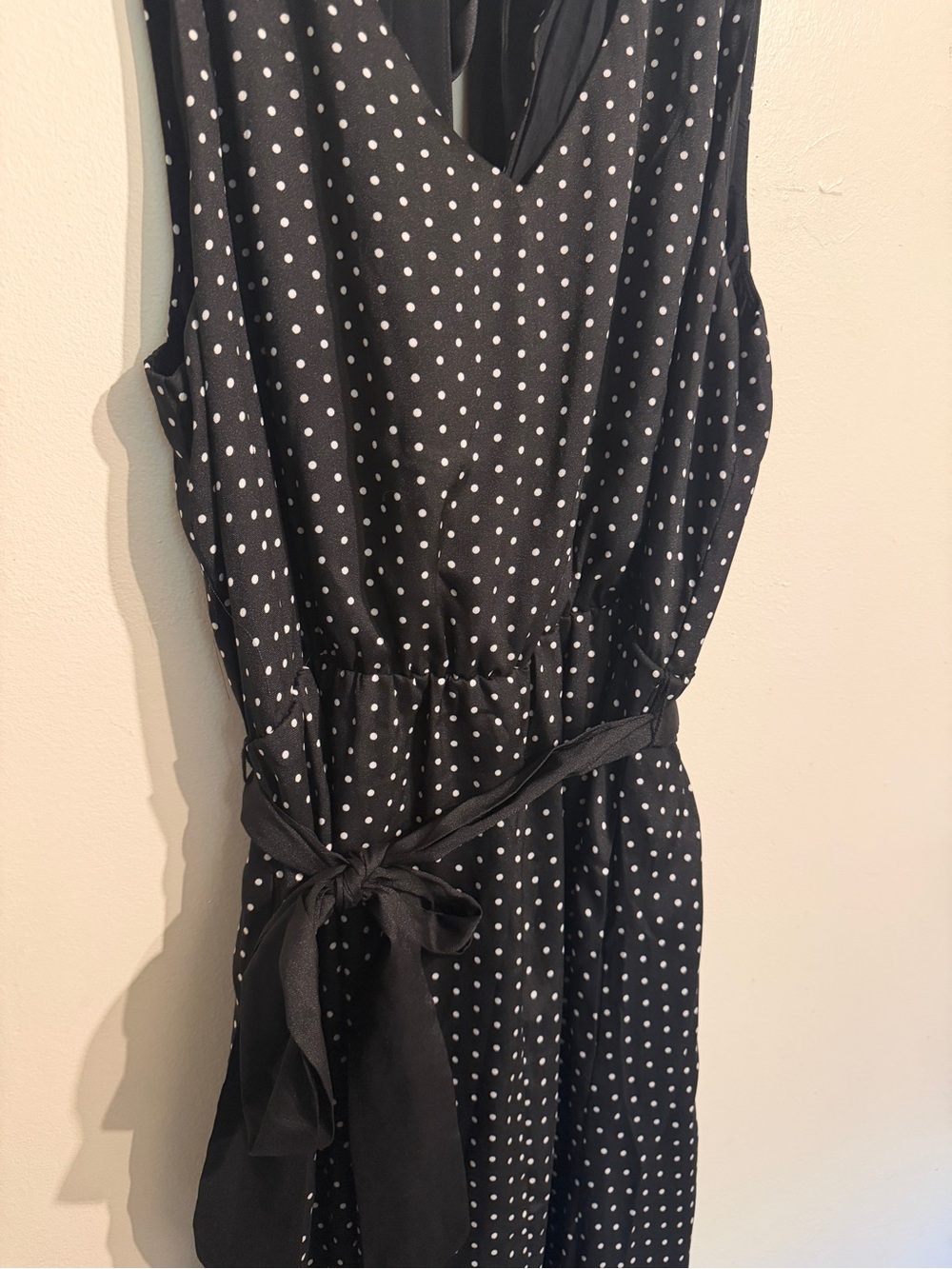 Draper James Black Polka Dot Tie-Back Midi Dress - Picture 6 of 9